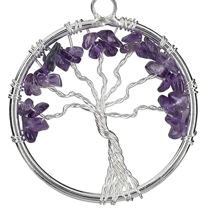 Amethyst Chakra Gemstone Tree of Life Necklace