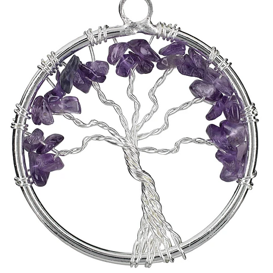 Amethyst Chakra Gemstone Tree of Life Necklace