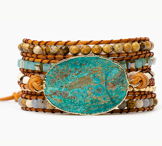 Blue Earth Jasper Stone Bracelet