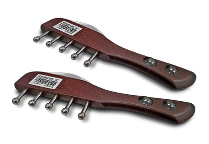 Gua Sha & Body Massage Multi-purpose Tool (stainless steel, Beech wood, magnetic energy)