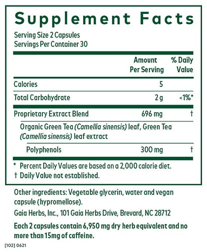 Green Tea Phyto-caps, 60ct - Image 2