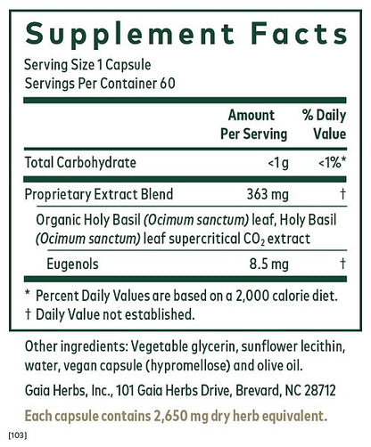 Holy Basil Phyto-Caps, 60ct - Image 2