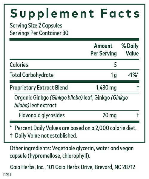 Ginkgo Leaf Phyto-caps, 60ct - Image 2