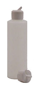 HDPE Plastic Modern Round Bottle, 8oz