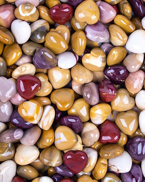Mookaite Jasper Heart Gemstone, 30mm