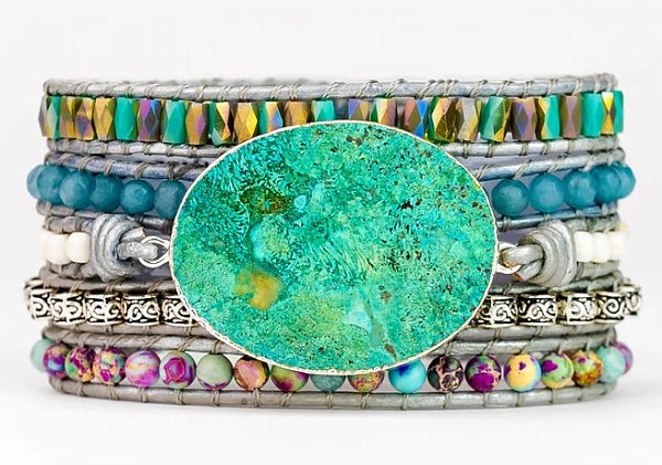 Ocean Jasper Protection Wrap Bracelet
