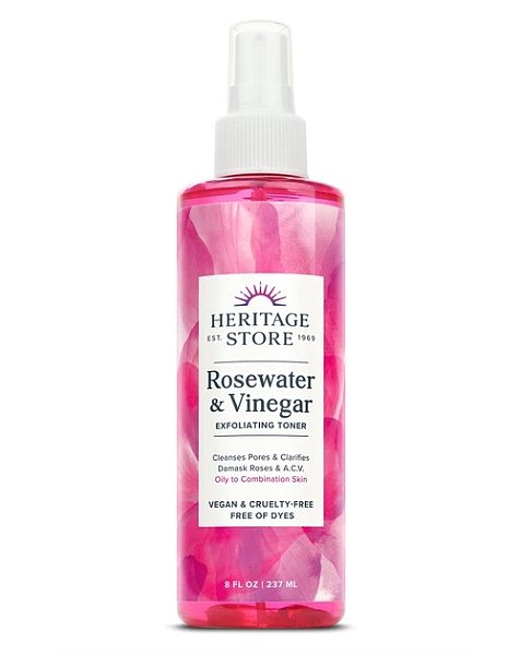 Rosewater & Vinegar Exfoliating Facial Toner, 8oz