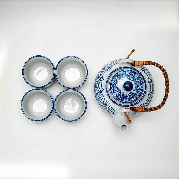 Porcelain Tea Set, Seikaiha - 22oz - Image 2