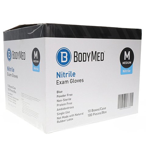 Medium Powderless Nitrile Gloves- Blue - Image 2