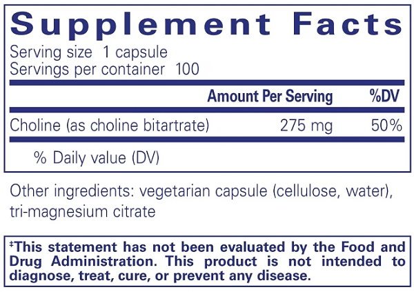 Choline (bitartrate), 100ct - Image 2
