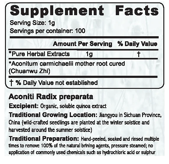 Chuan Wu (Zhi) Single Herb Extract, 100g - Image 2
