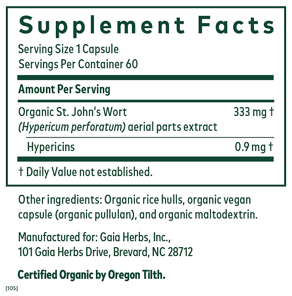 St. John's Wort Phyto-caps, 60ct - Image 2
