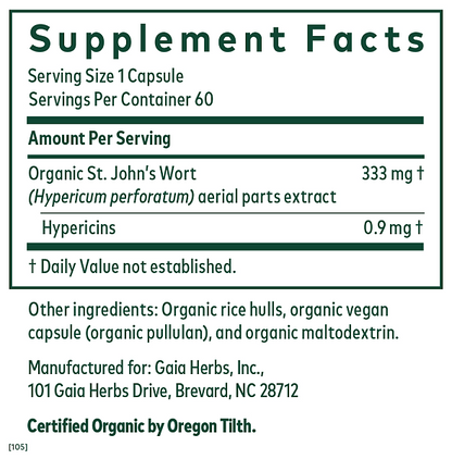 St. John's Wort Phyto-caps, 60ct - Image 2