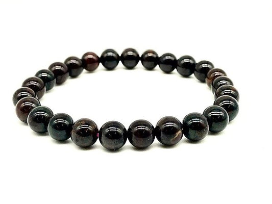 Garnet 8mm Beaded Gemstone Bracelet
