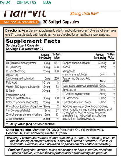 Hair-Vit, 30 capsules - Image 2