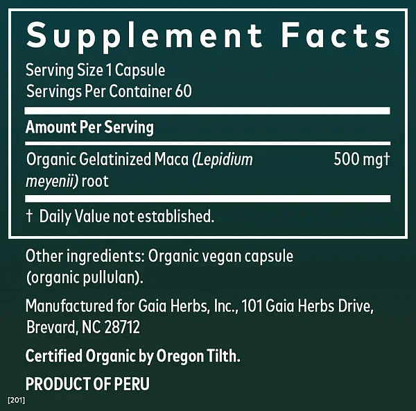 Maca Root, 60 vegan capsules - Image 2