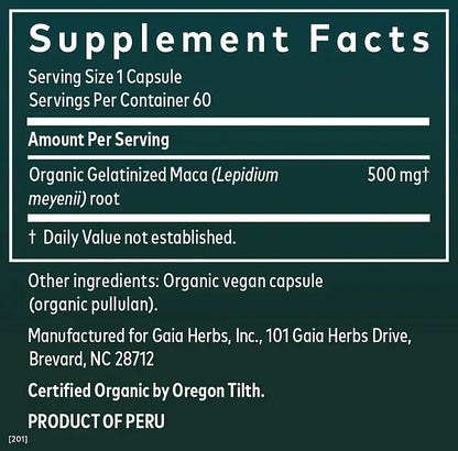 Maca Root, 60 vegan capsules - Image 2