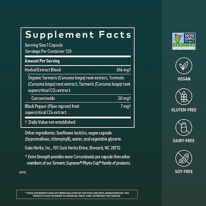 Turmeric Supreme Extra Strength, 120ct - Image 2