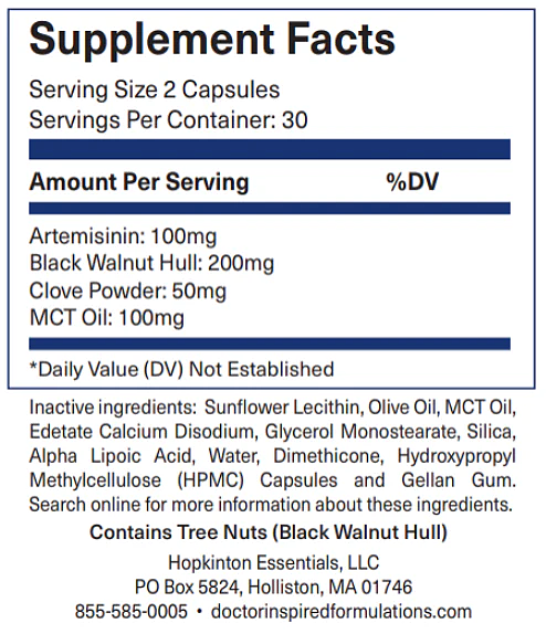 Liposomal Artemisinin, Clove, Black Walnut & MCT Oil, 60ct - Image 2