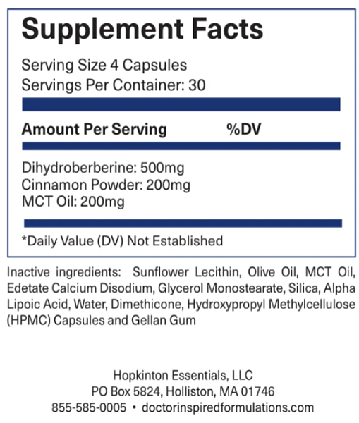 Liposomal Berberine, Cinnamon & MCT Oil, 120 caps - Image 2