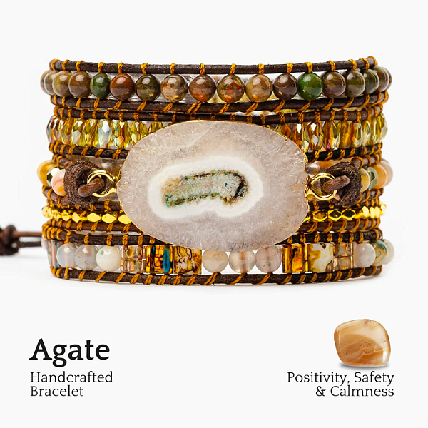 Moonlight Goddess Agate Wrap Bracelet - Image 3