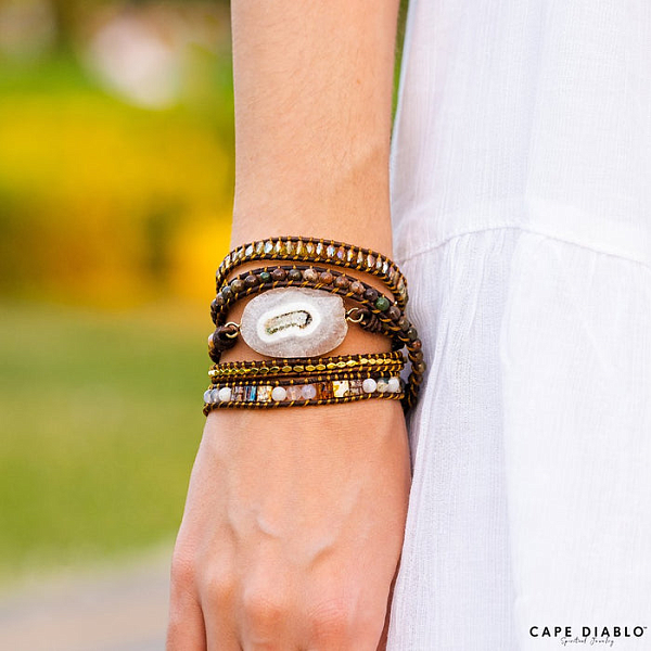 Moonlight Goddess Agate Wrap Bracelet - Image 2