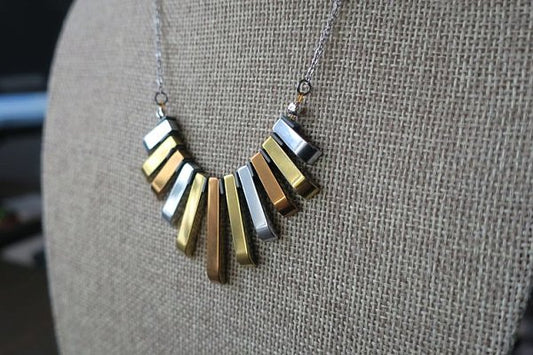 Multi-Color Hematite Gradient Necklace