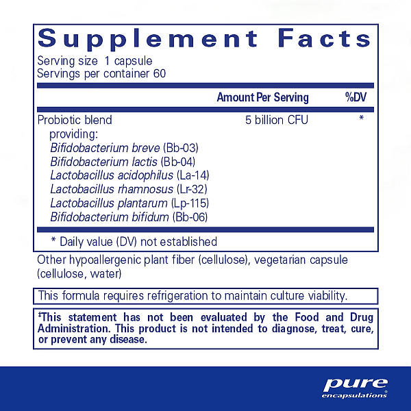 PureProbiotic (allergen-free), 60ct (5b CFUs) - Image 2