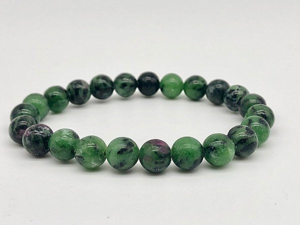 Ruby Zoisite 8mm Elastic Beaded Gemstone Bracelet