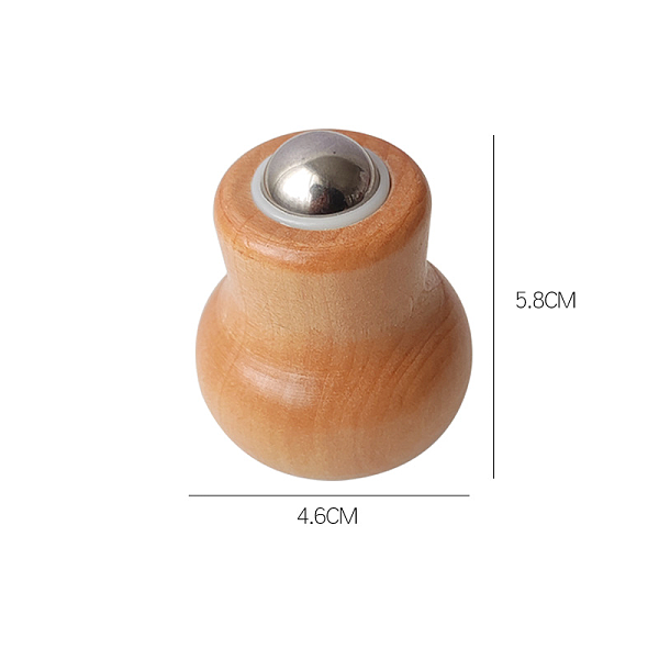 Stainless Steel Ball Facial Roller with wooden base