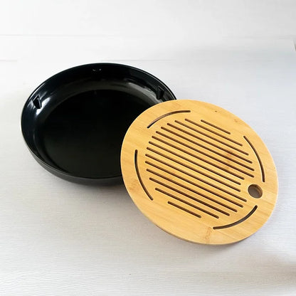 Circular Tea Tray with Drip Tray - Image 2