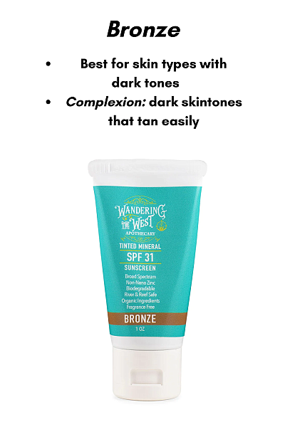 Tinted Mineral Sunscreen Bronze SPF 31, 4oz tube