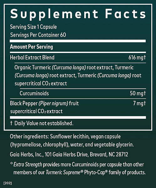 Turmeric Supreme Extra Strength, 60 capsules - Image 3
