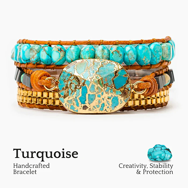 Turquoise Calming Energy Wrap Bracelet - Image 3