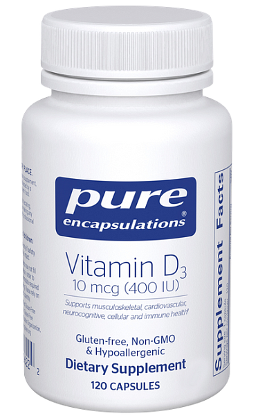 Vitamin D3, 10mcg (400 i.u.) (120 capsules)