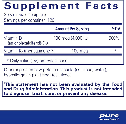 Vitamin D3 & K2, 120ct - Image 2