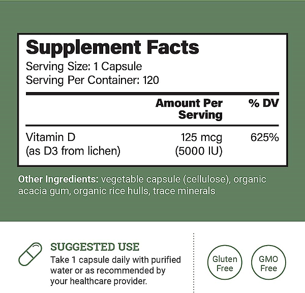 Vitamin D3, 120 cap - Image 2