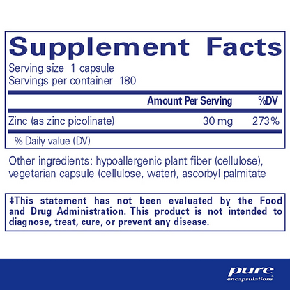 Zinc 30 (180 capsules) - Image 2