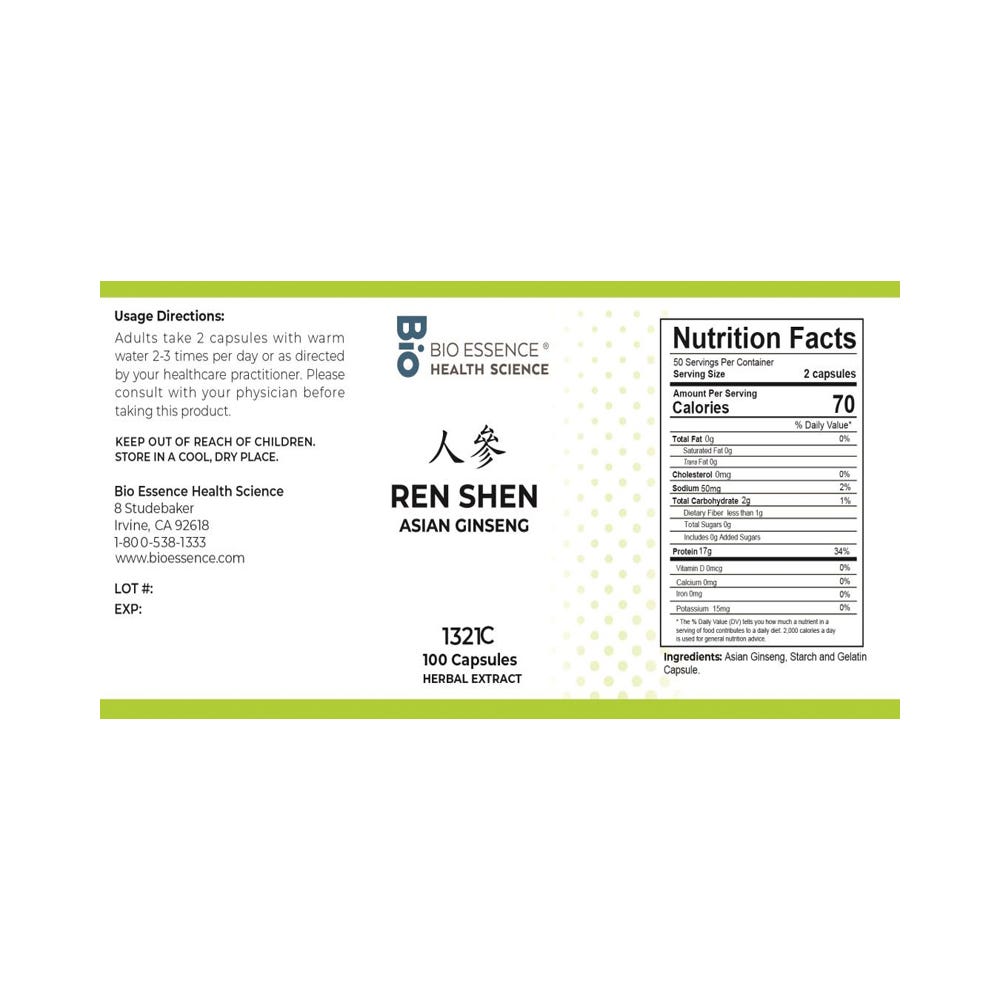 Bio Essence Ren Shen - 100 Capsules