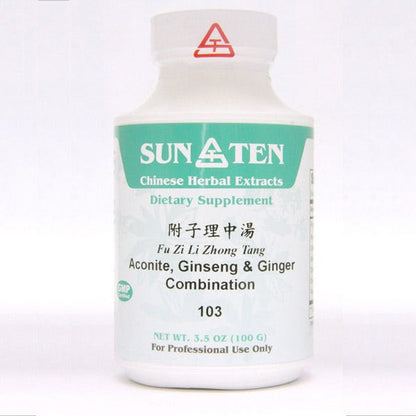 Sun Ten Aconite -  Ginseng & Ginger Combination 103 Granules - 100g