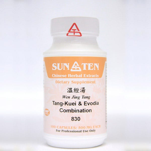 Sun Ten Tang-kuei & Evodia Combination 830B  - 100 Capsules