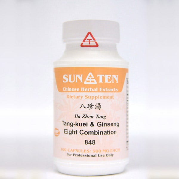 Sun Ten Tang-kuei & Ginseng Eight Combination 848B  - 100 Capsules